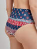 gisela Bikini-Hose in Dunkelblau/ Rot