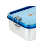 Lässig Lunchbox ''Solid'' zilverkleurig/blauw - (B)18 x (H)6,9 x (D)13,3 cm