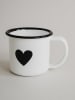 Eulenschnitt Espressotasse "Herz" in Weiß/ Schwarz - 100 ml