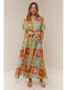 Tazga Kleid in Grün/ Orange