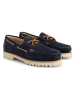 TRAVELIN' Leren mocassins "Skjern" donkerblauw
