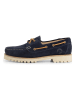 TRAVELIN' Leren mocassins "Skjern" donkerblauw