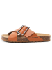 billowy Leren slippers lichtbruin