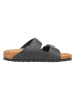 Birkenstock Leder-Pantoletten "Arizona" in Schwarz - Weite S