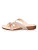Think! Leren teenslippers beige