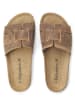 BABUNKERS Family Leren slippers lichtbruin
