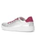 Gabor Leder-Sneakers in Silber/ Fuchsia