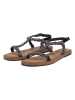 Lazamani Leder-Sandalen in Schwarz/ Bunt