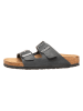 Birkenstock Leder-Pantoletten "Arizona" in Schwarz - Weite S
