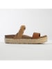 BACKSUN Leren slippers lichtbruin