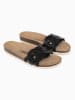 BACKSUN Leder-Pantoletten "Trapeze" in Schwarz