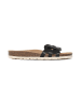 BACKSUN Leder-Pantoletten "Trapeze" in Schwarz