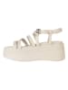 Tommy Hilfiger Leder-Keilsandaletten in Creme