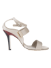 Tommy Hilfiger Shoes Skórzane sandały w kolorze białym na obcasie