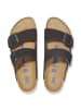 Birkenstock Leren slippers zwart