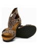 Comfortfusse Leder-Sandalen "Vera" in Hellbraun/ Schwarz