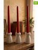 Lucky Bees 6-delige kaarsenset ''Hourglass'' wit/rood