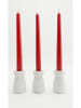 Lucky Bees 6-delige kaarsenset ''Hourglass'' wit/rood