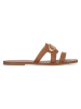 Liu Jo Leren slippers lichtbruin
