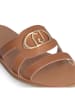 Liu Jo Leren slippers lichtbruin