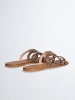 Liu Jo Leren slippers lichtbruin/bruin