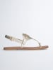 Liu Jo Leren teensandalen goudkleurig