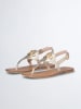 Liu Jo Leren teensandalen goudkleurig