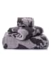 Elizabed 3tlg. Frottierwaren-Set "Zebra" in Grau/ Schwarz