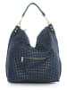 Anna Morellini Skórzany shopper bag "Caroline" w kolorze granatowym - 42 x 38 x 17 cm