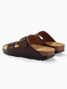 BACKSUN Leder-Pantoletten "Bali" in Braun