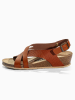 BACKSUN Leren sleehaksandalen "Lucie" lichtbruin