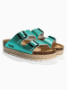 BACKSUN Leder-Pantoletten "Gwana" in Mint