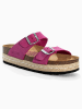 BACKSUN Leder-Pantoletten "Gwana" in Pink
