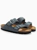 BACKSUN Leder-Pantoletten "Bali" in Grau