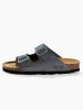 BACKSUN Leren slippers "Bali" grijs