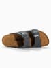 BACKSUN Leder-Pantoletten "Bali" in Grau