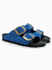 BACKSUN Leder-Pantoletten "Londrina" in Blau