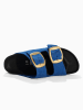 BACKSUN Leder-Pantoletten "Londrina" in Blau
