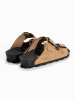 BACKSUN Leder-Pantoletten "Bali" in Beige