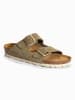 BACKSUN Leren slippers "Bali" kaki