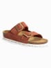 BACKSUN Leren slippers "Bali" roestrood