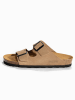 BACKSUN Leren slippers "Bali" beige