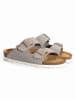 BACKSUN Leder-Pantoletten "Bali" in Grau