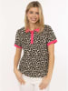 Zwillingsherz Poloshirt "Leo" in Beige/ Hellbraun/ Pink