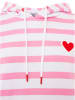 Zwillingsherz Hoodie "Streifen Herz" in Pink/ Weiß