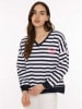 Zwillingsherz Sweatshirt "Streifen ZH" donkerblauw/wit