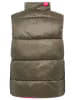 Zwillingsherz Omkeerbare doorgestikte bodywarmer "Teddy Wendbar" kaki/beige