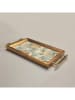 Violeta Home Tablett in Hellblau/ Beige/ Hellbraun - (L)34 x (B)18 cm