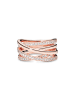 Pandora Rosévergold. Ring mit Edelsteinen