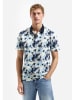 No Excess Poloshirt in Creme/ Hellblau/ Dunkelblau